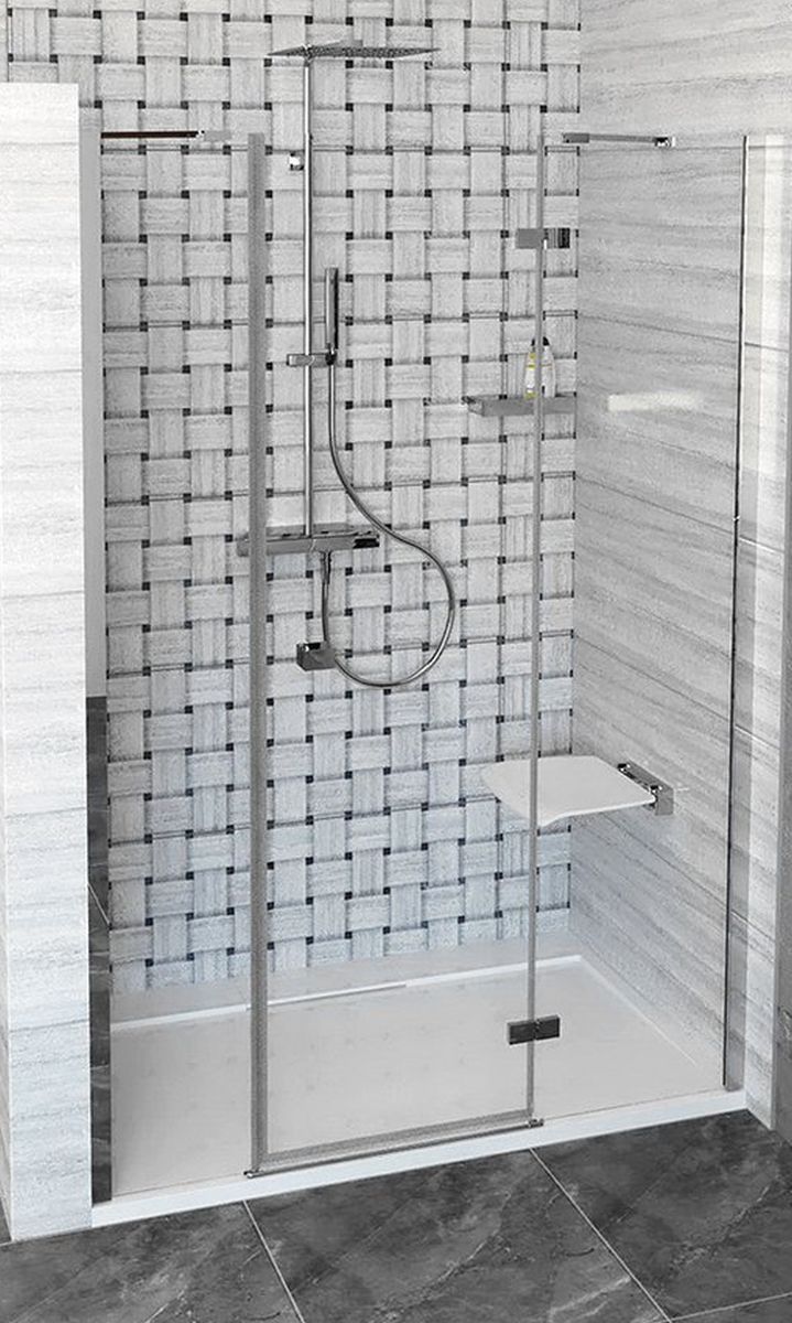 Polysan Fortis Line sprchové dveře 150 cm sklopné chrom lesk/průhledné sklo FL1515R
