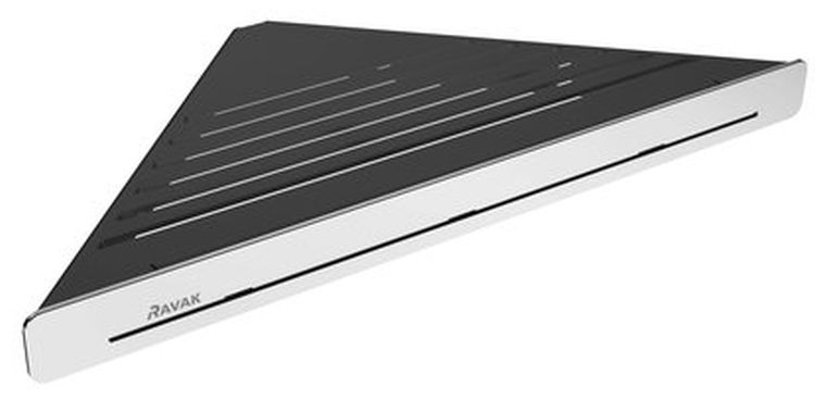 Ravak Slim rohová polička 29 cm černá-chrom X07P576