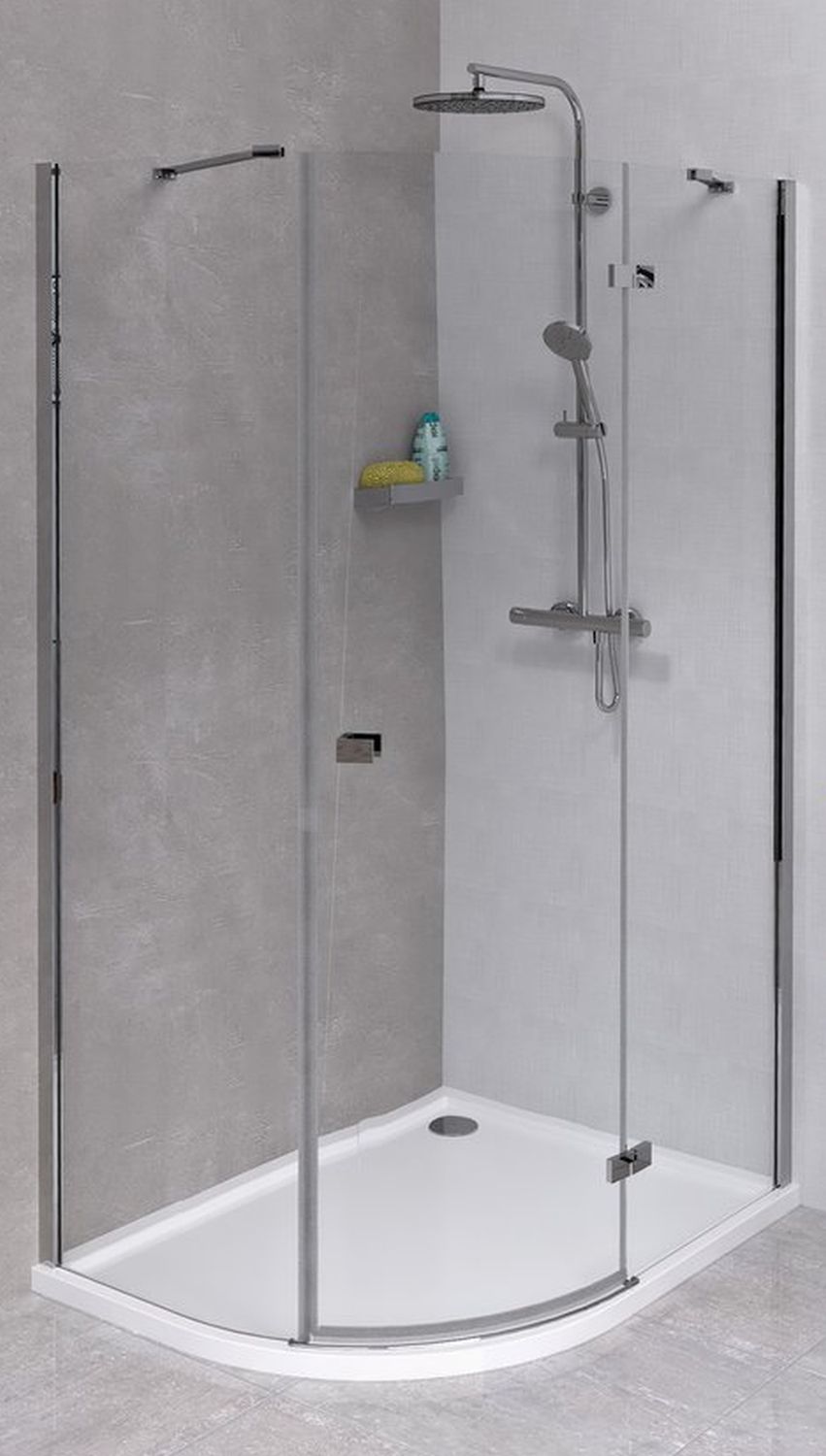Polysan Fortis Line sprchový kout 100x90 cm půlkulatá chrom lesk/průhledné sklo FL5090R