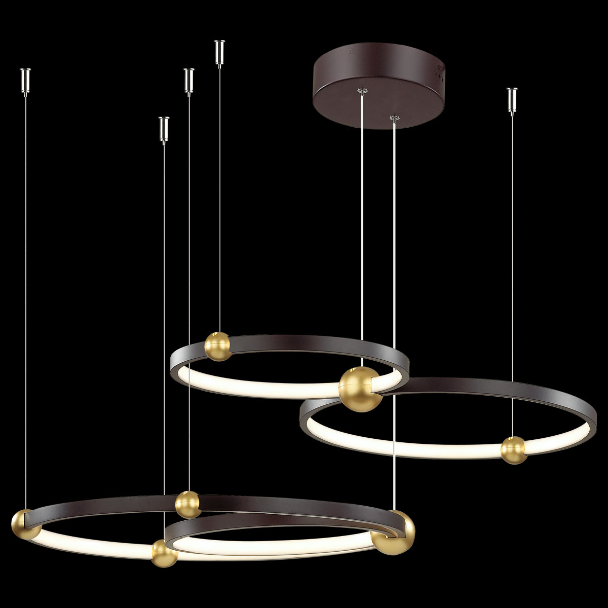 Altavola Design Aurora závěsné svítidlo 4x85 W černá-zlatá LA112/P_50_3k_black