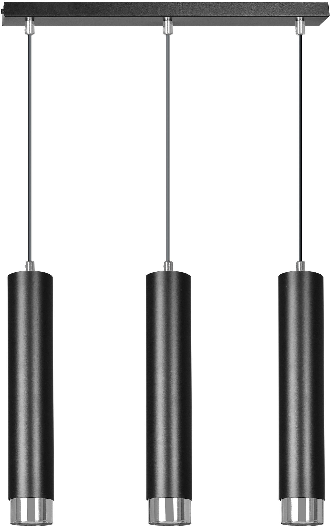 Emibig závěsné svítidlo 3x8 W černá-chrom 643/3