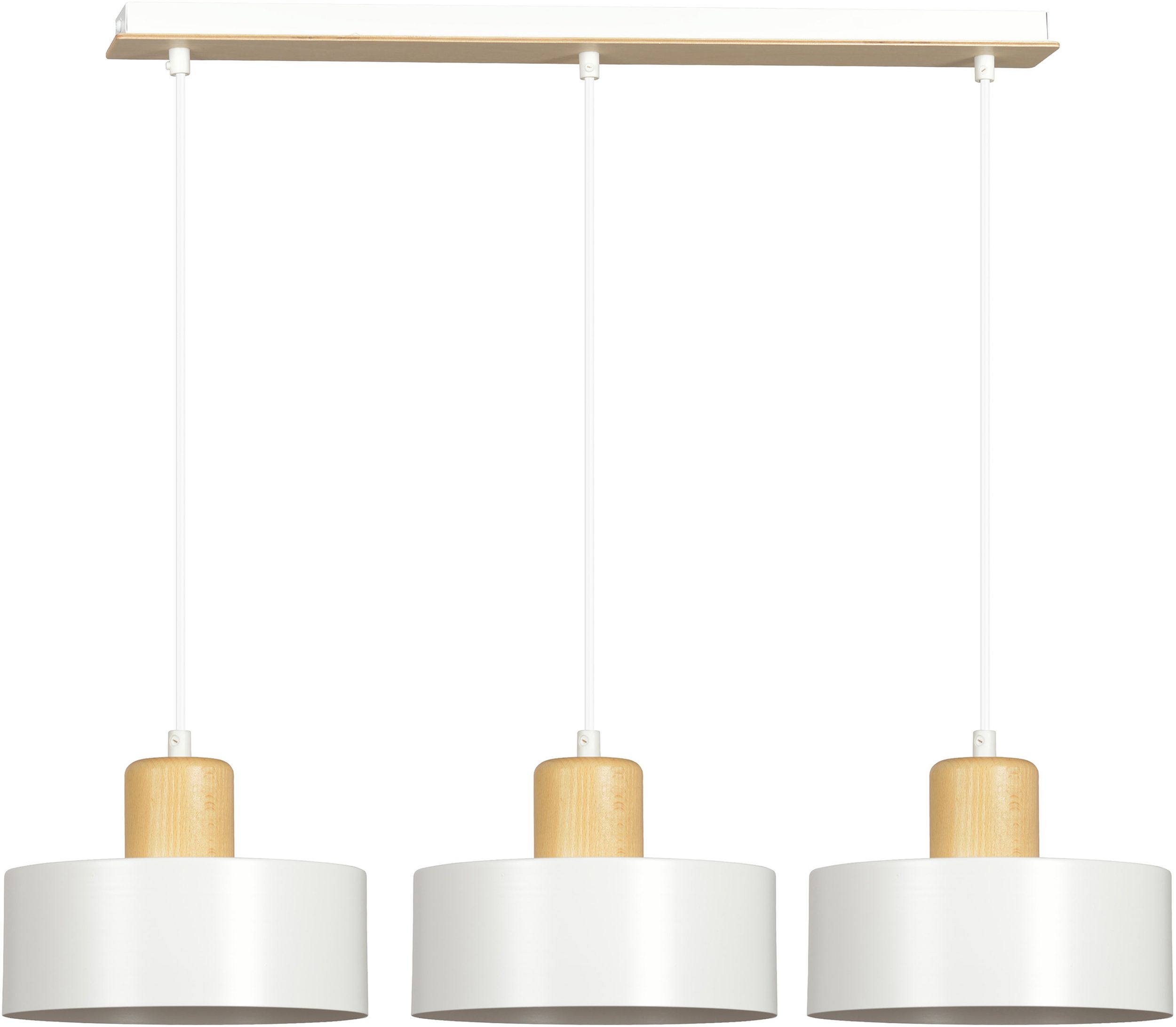 Emibig Torin závěsné svítidlo 3x15 W bílá-dřevo 1047/3