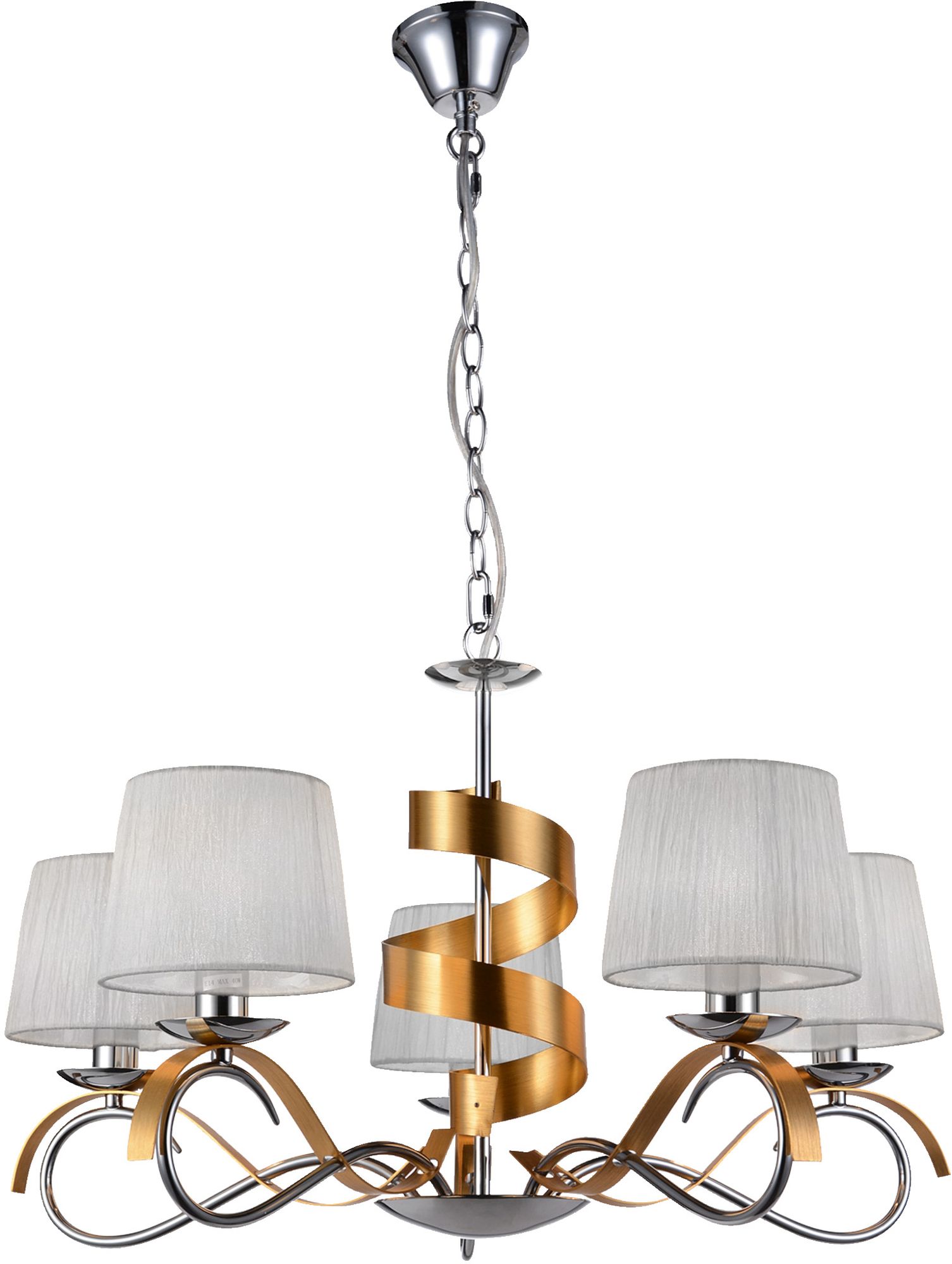Candellux Denis závěsné svítidlo 5x40 W chrom-zlatá 35-23445