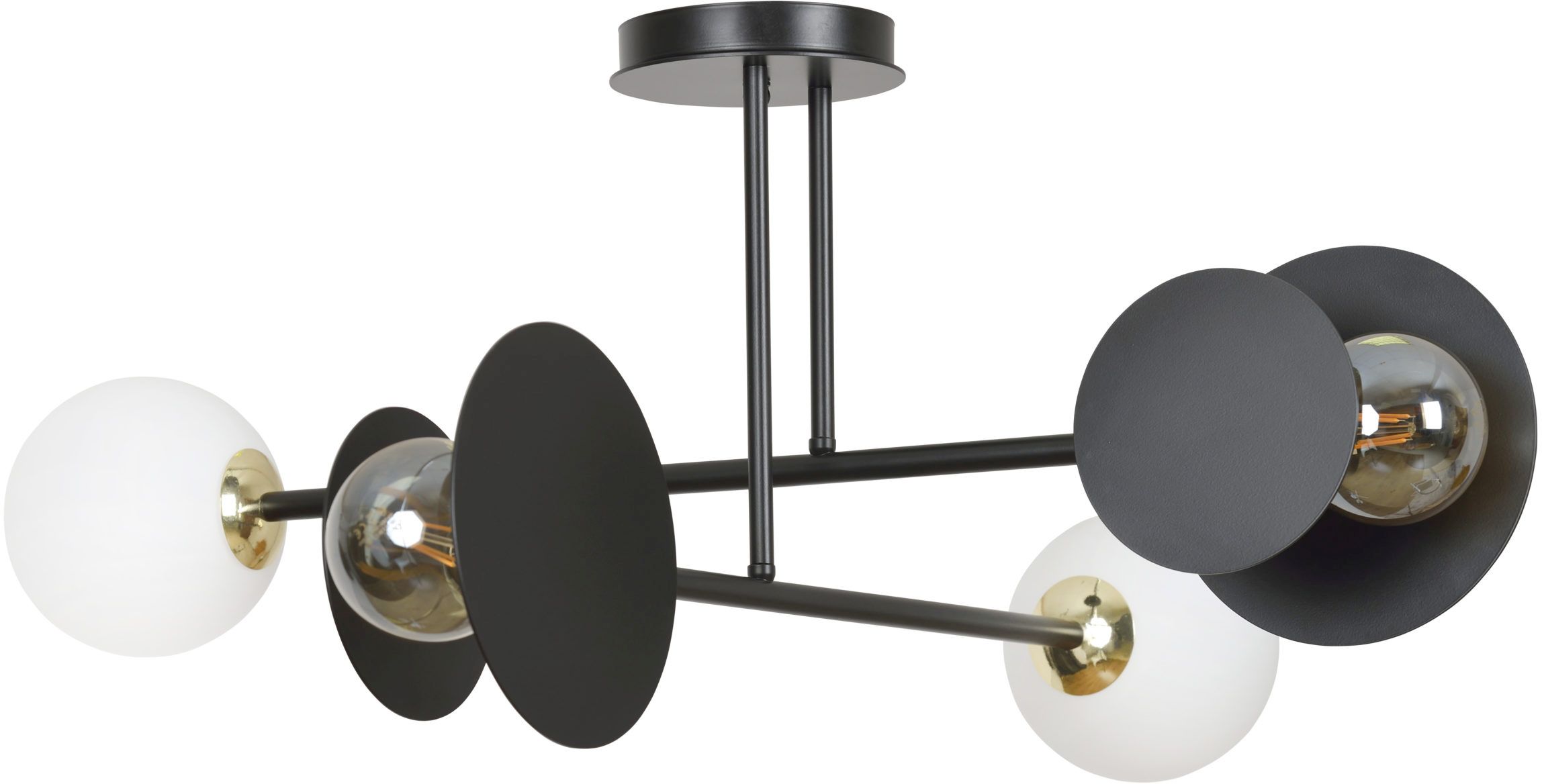 Emibig Minerva stropní světlo 4x15 W bílá-černá-zlatá 612/4