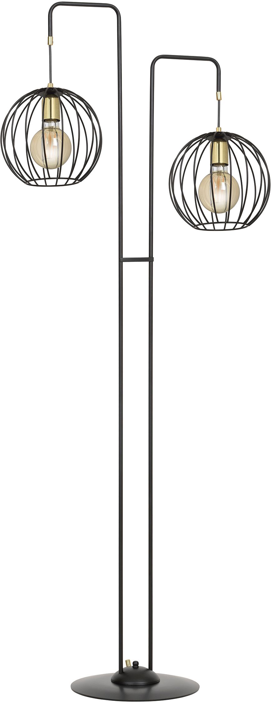 Emibig Albio stojací lampa 2x15 W černá-zlatá 144/LP2