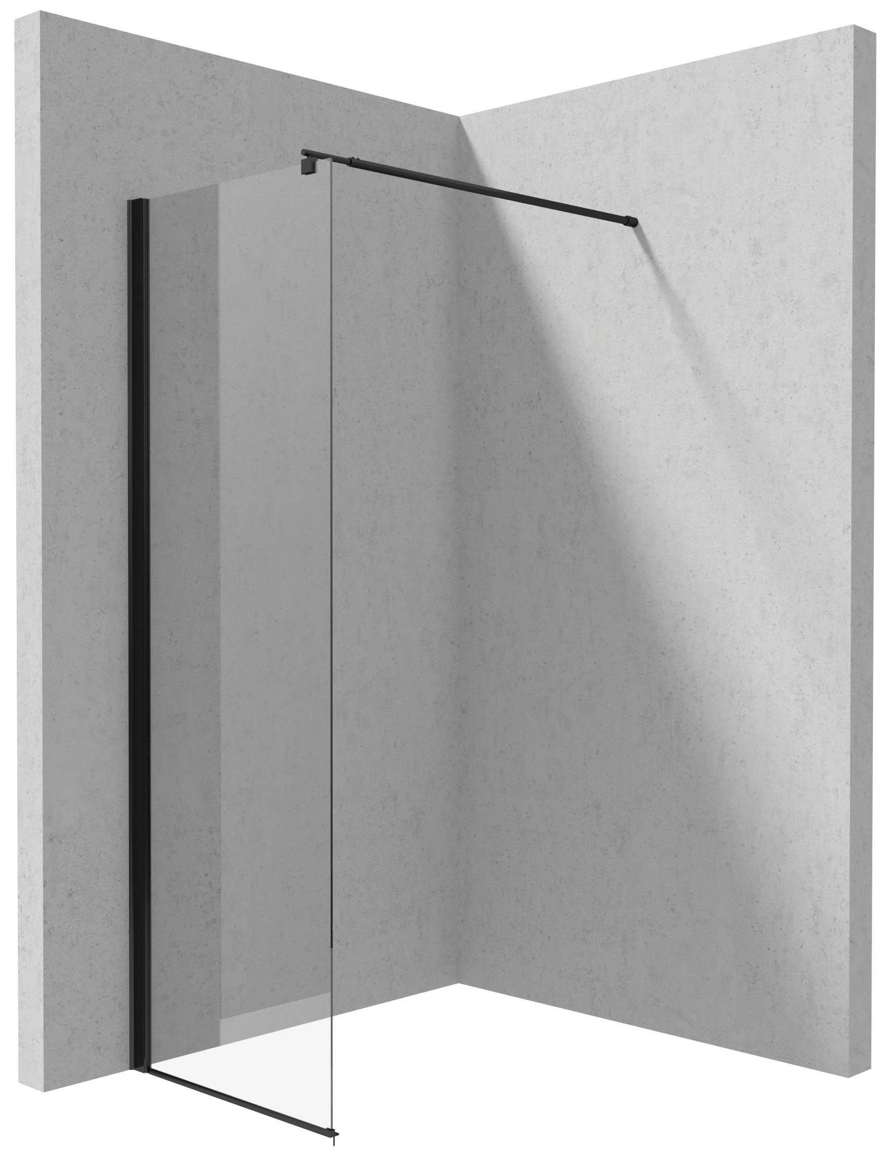 Deante Kerria Plus sprchová zástěna walk-in 70 cm černá matný/průhledné sklo KTS_N37P