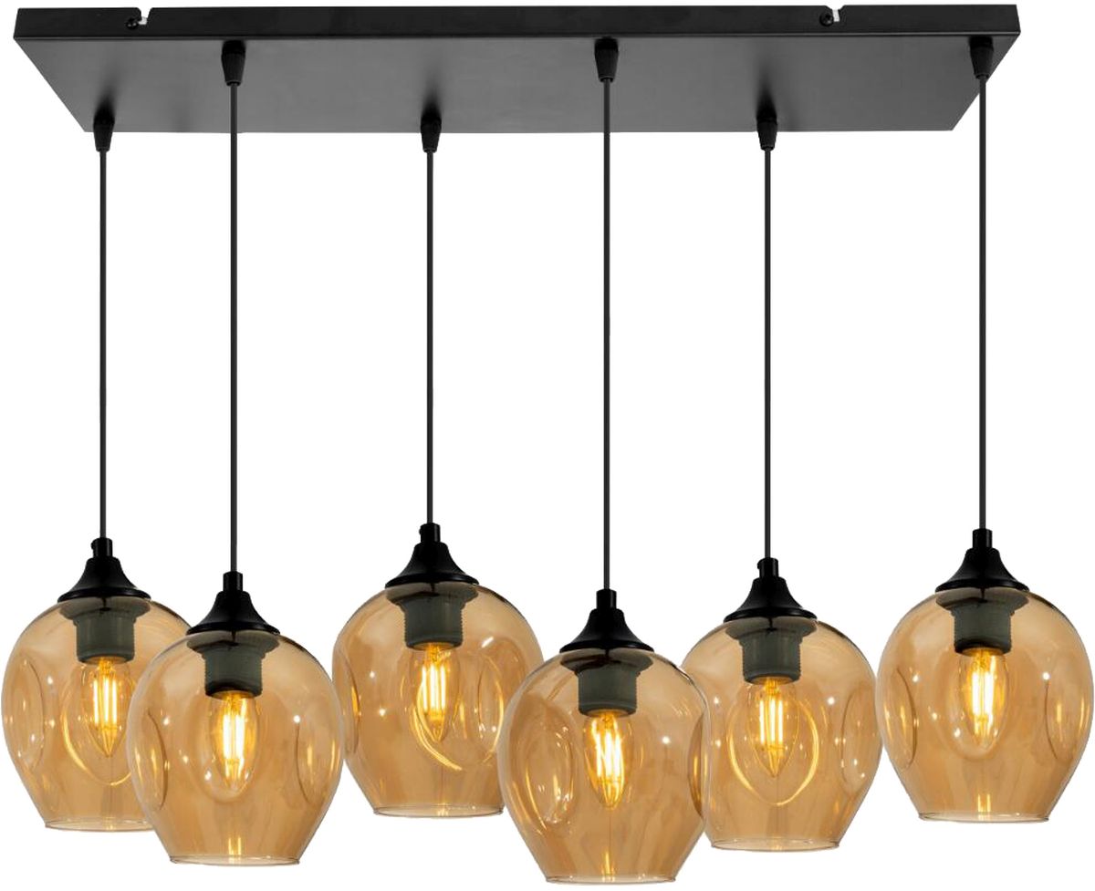 Candellux Aspa závěsné svítidlo 6x40 W černá-hnědá 36-00620