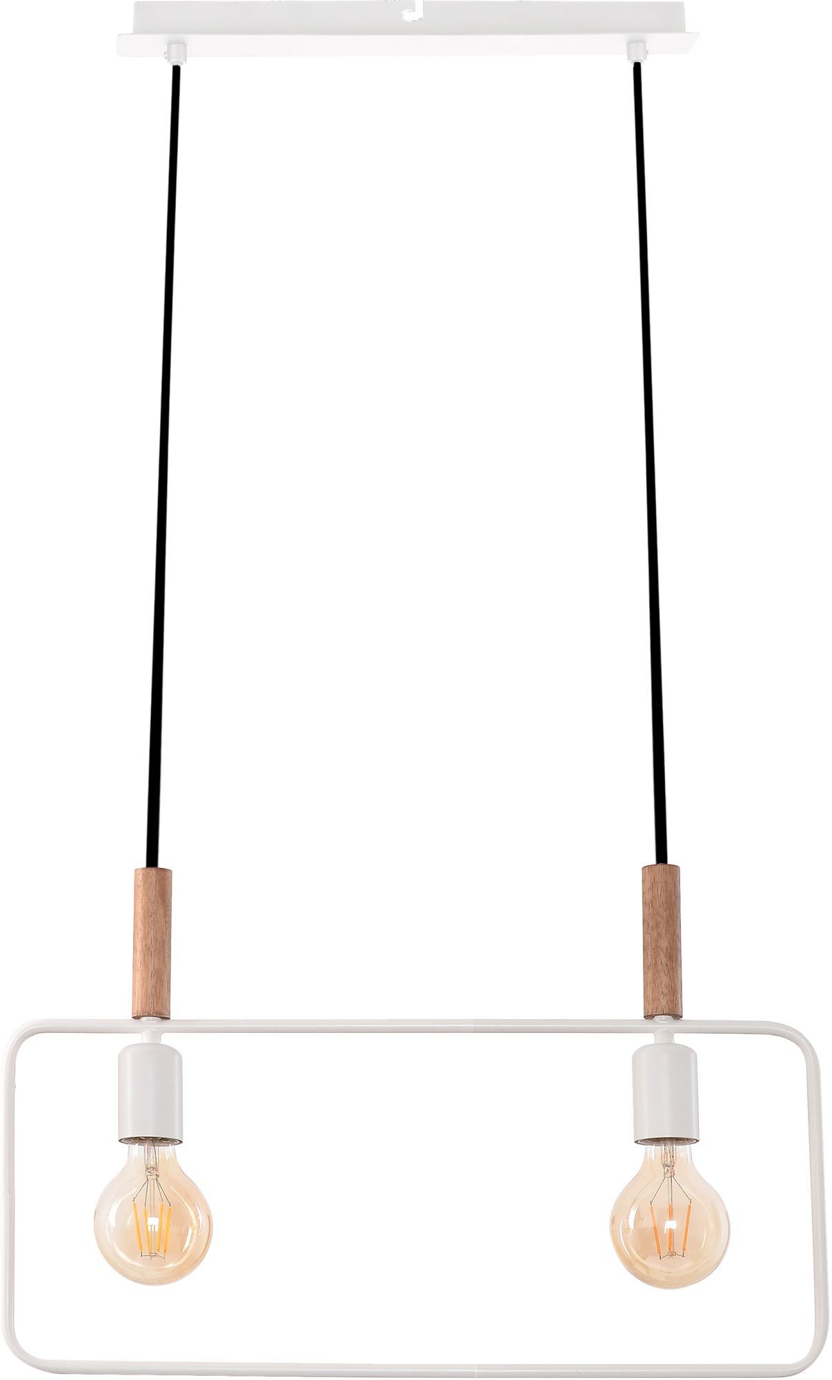 Candellux Frame závěsné svítidlo 2x60 W bílá-dřevo 32-73549