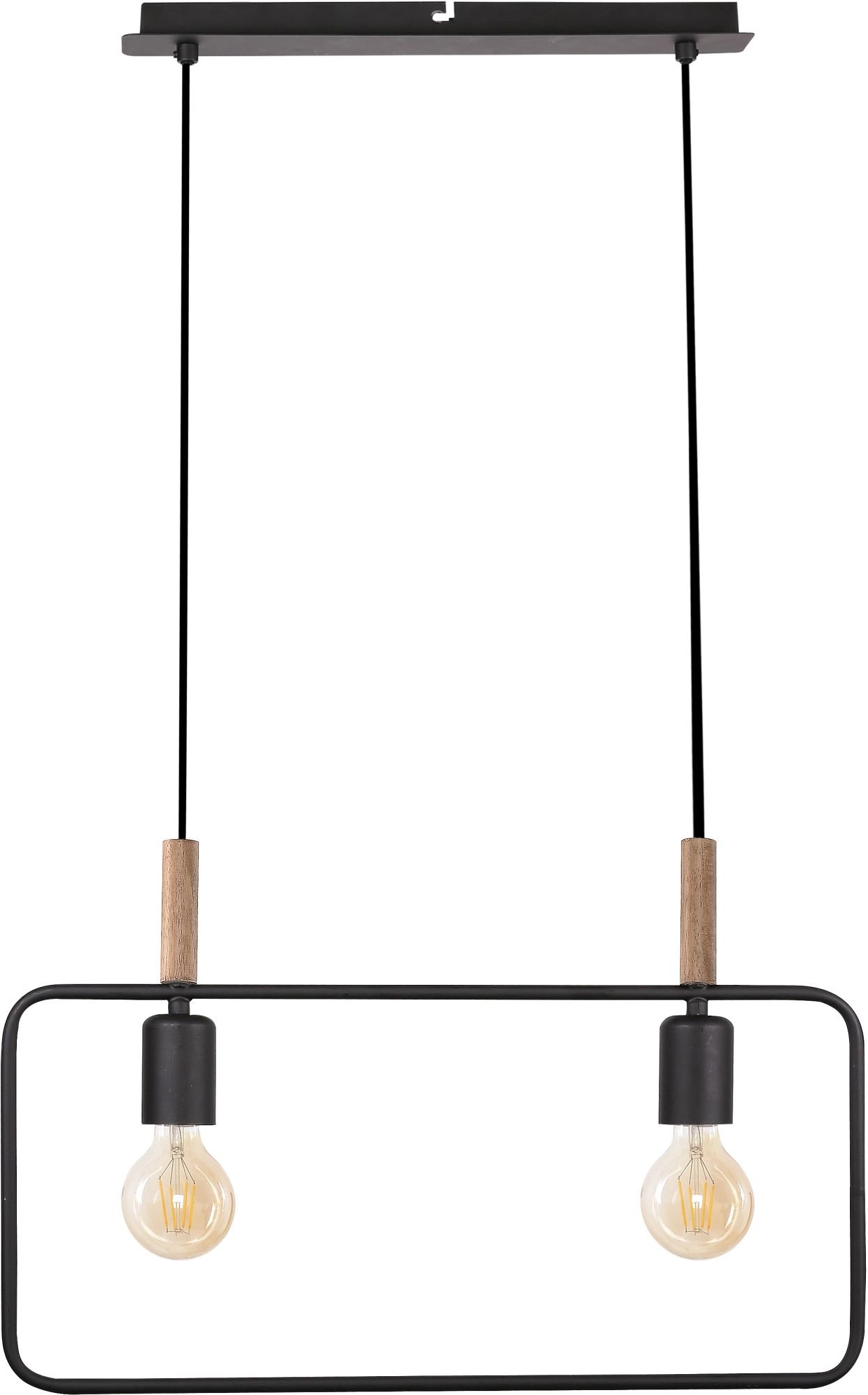 Candellux Frame závěsné svítidlo 2x60 W černá-dřevo 32-73518