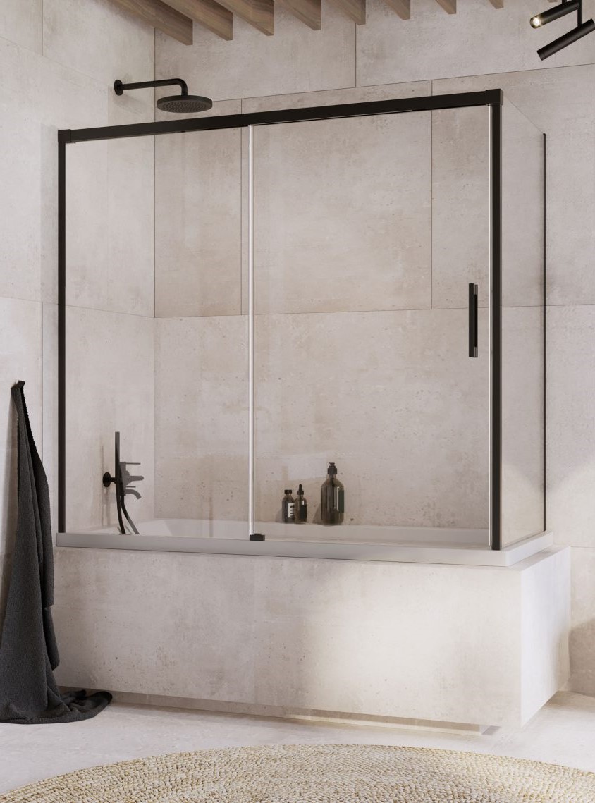 Radaway Idea Black PN DWJ+S část zástěny 75 cm jednodílný černá matný/čiré sklo 10005075-54-01R