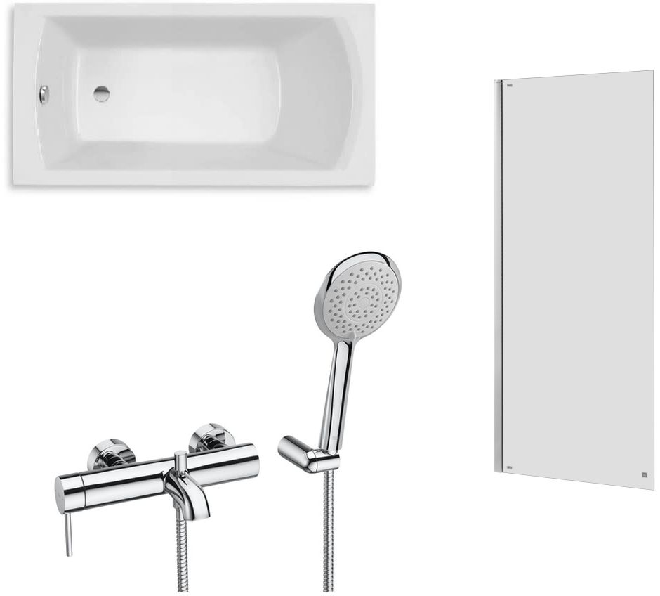 Sada vanová baterie Roca Lanta A5A0111C00, obdélníková vana Roca Linea Slim A248539000, AM4008512M
