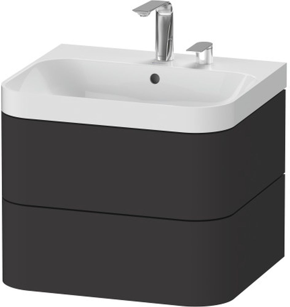 Duravit Happy D.2 umyvadla se skříňkou 57.5 cm grafit HP4345N8080