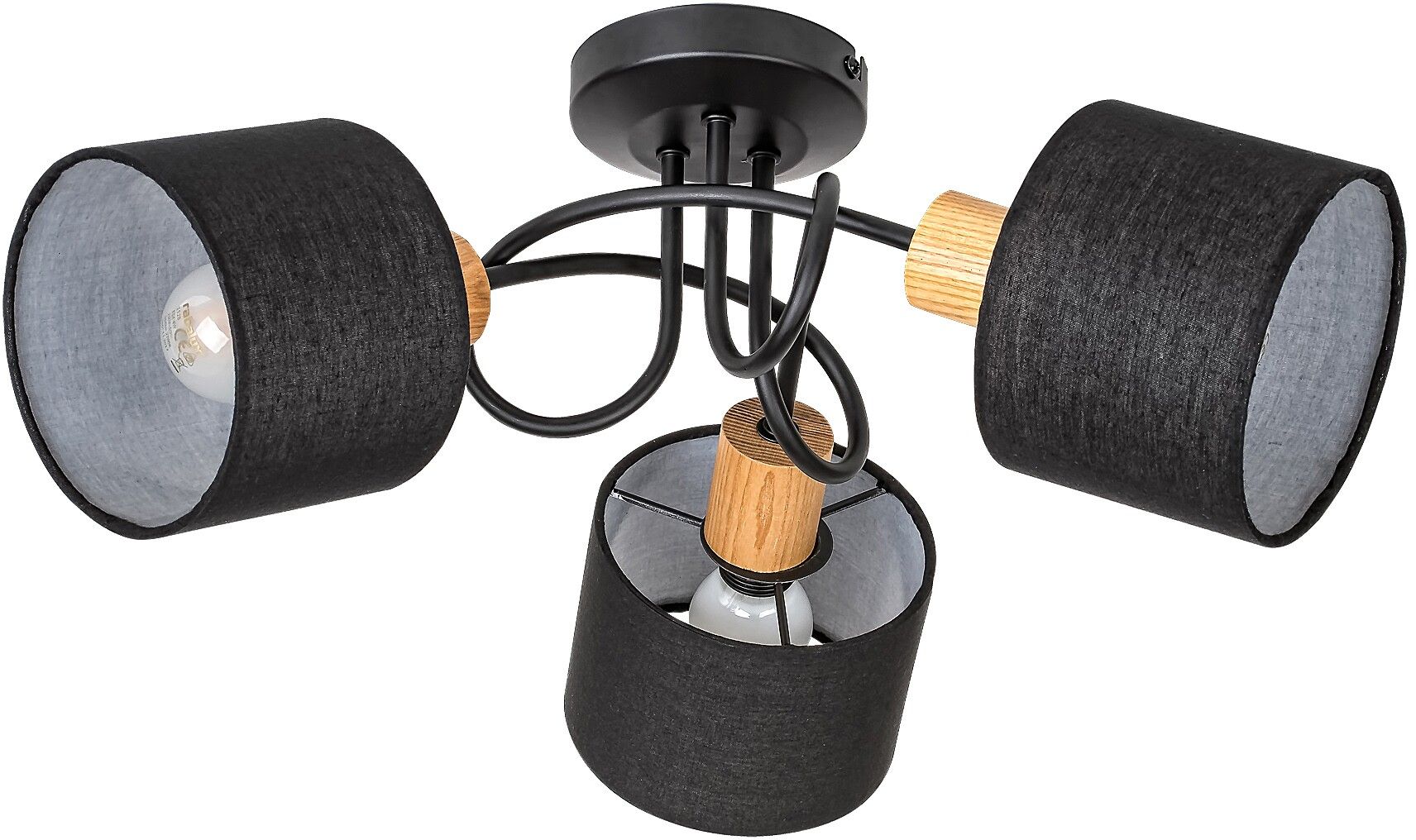 Rabalux Miguel stropní světlo 3x40 W černá-dřevo 3246