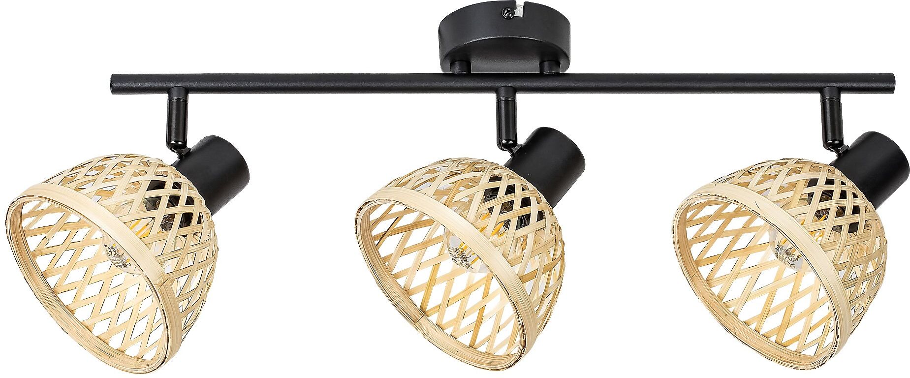 Rabalux Rattan stropní světlo 3x15 W černá-béžová 3135