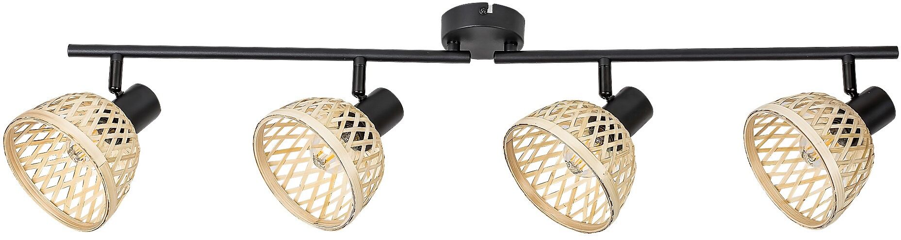 Rabalux Rattan stropní světlo 4x15 W černá-béžová 3136