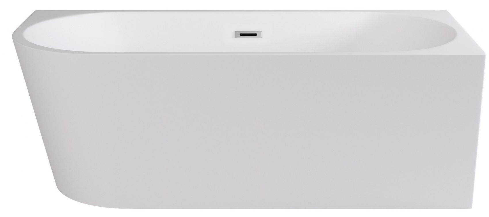 Besco Zoya vana ke stěně 170x80 cm obdélníková bílá-černá-dvoubarevná #WAS-170-ZPC