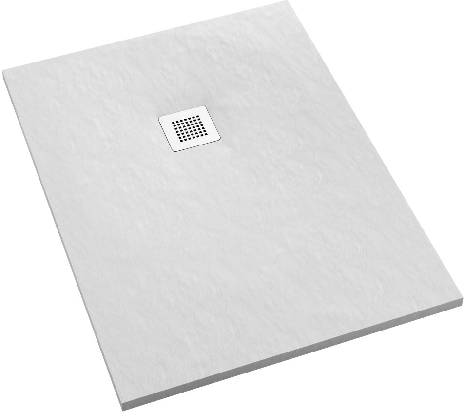 Schedpol Kalait White Stone obdélníková sprchová vanička + mřížka 110x90 cm bílá 3.3116/B/ST-M2
