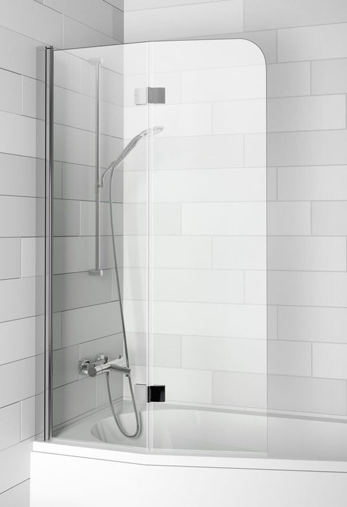 Riho Novik vanová zástěna 90 cm dvoudílný chrom lesk/čiré sklo G003040120