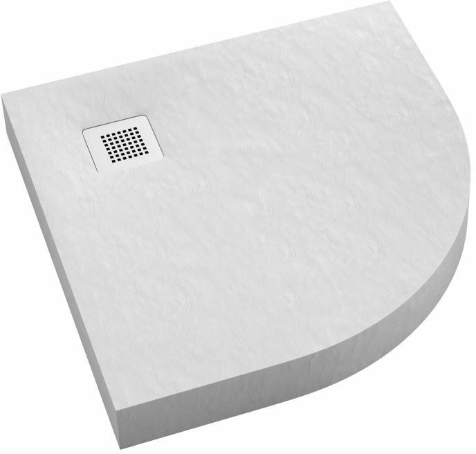Schedpol New Horizons White Stone půlkruhová sprchová vanička 90x90 cm bílá 3.3304/B/ST-M2