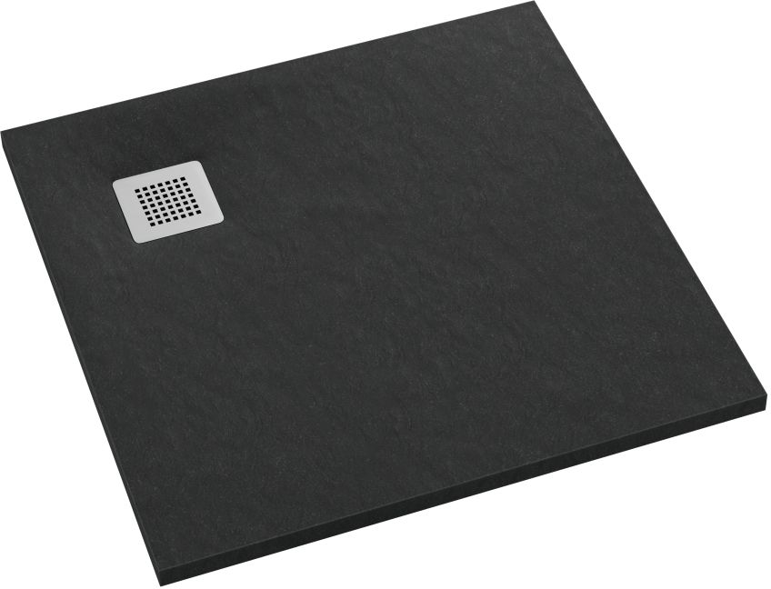 Schedpol Kalait Black Stone čtvercová sprchová vanička x90 cm černá 3.3101/C/ST-M2