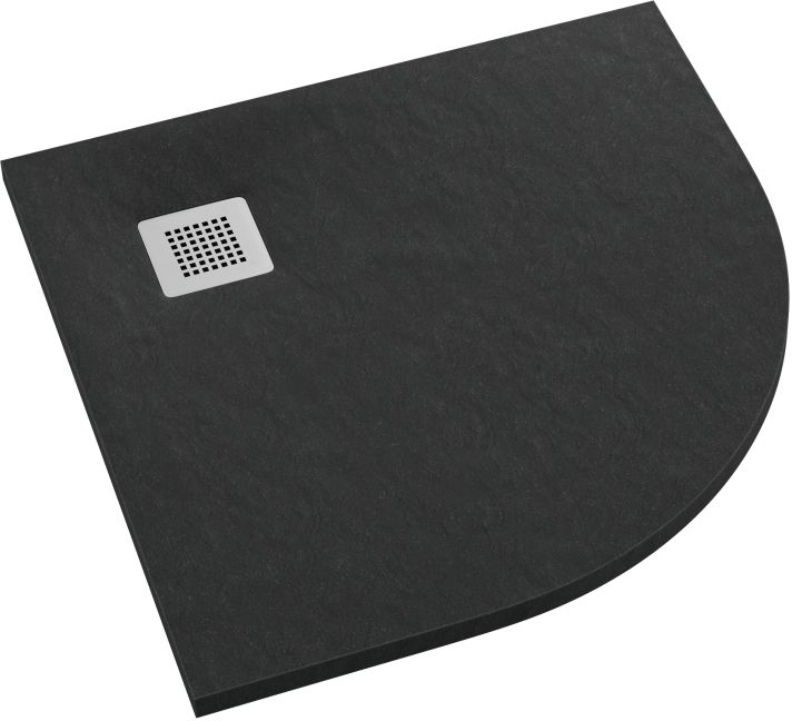 Schedpol Kalait Black Stone půlkruhová sprchová vanička x90 cm černá 3.3104/C/ST-M2