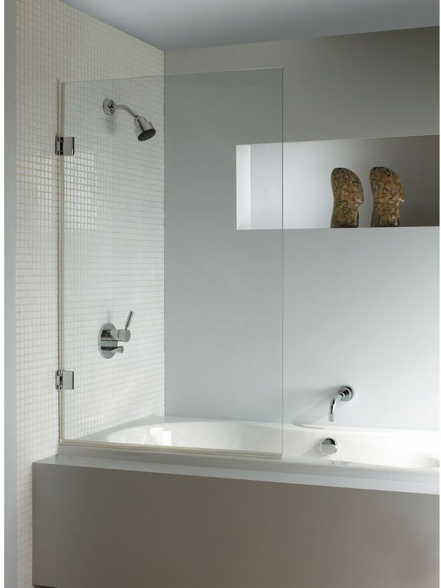 Riho Scandic vanová zástěna 80 cm jednodílný černá matný/čiré sklo G001129121