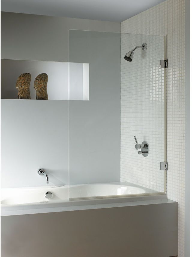 Riho Scandic vanová zástěna 90 cm jednodílný černá matný/čiré sklo G001132121