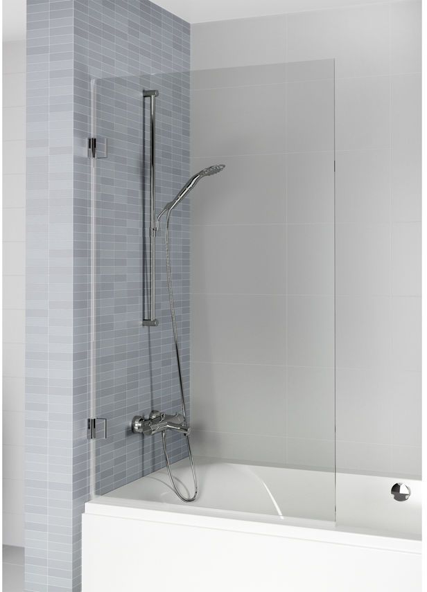Riho Scandic vanová zástěna 95 cm jednodílný černá matný/čiré sklo G001141121