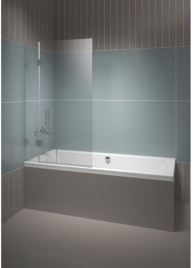 Riho Scandic vanová zástěna 100 cm dvoudílný chrom lesk/čiré sklo G001149120