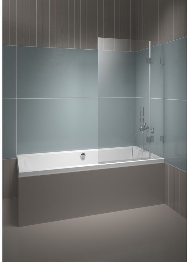 Riho Scandic vanová zástěna 95 cm dvoudílný černá matný/čiré sklo G001148121