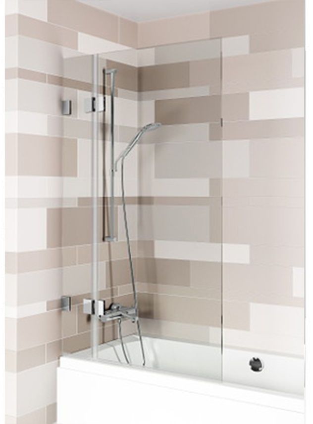 Riho Scandic vanová zástěna 90 cm dvoudílný chrom lesk/čiré sklo G001153120