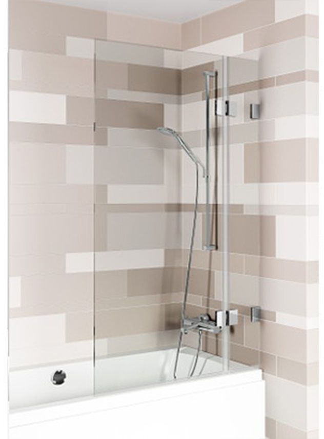 Riho Scandic vanová zástěna 100 cm dvoudílný černá matný/čiré sklo G001158121