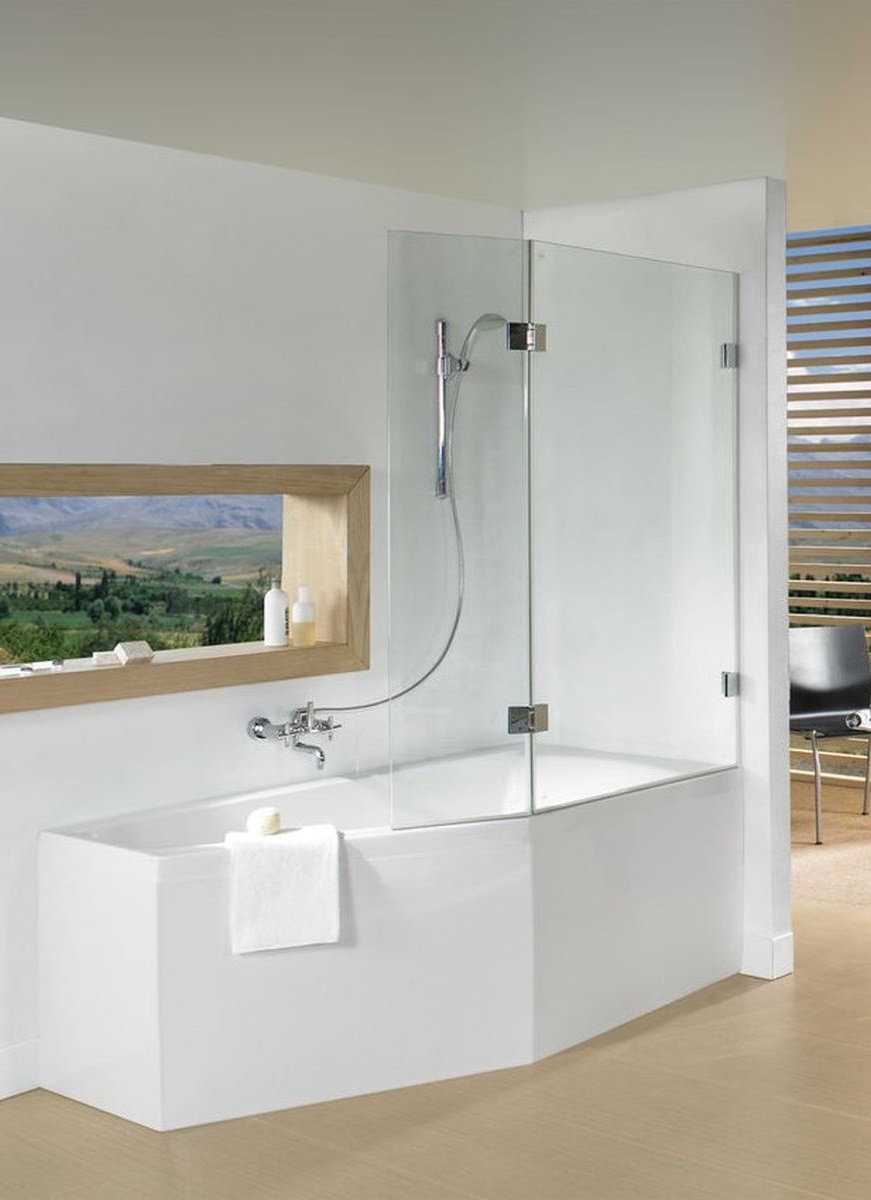 Riho Scandic vanová zástěna 117.5 cm dvoudílný chrom lesk/čiré sklo G001164120