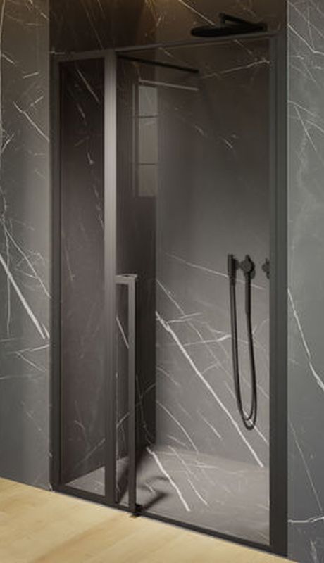 Riho Lucid sprchové dveře 130 cm sklopné černá matný/průhledné sklo G005006121