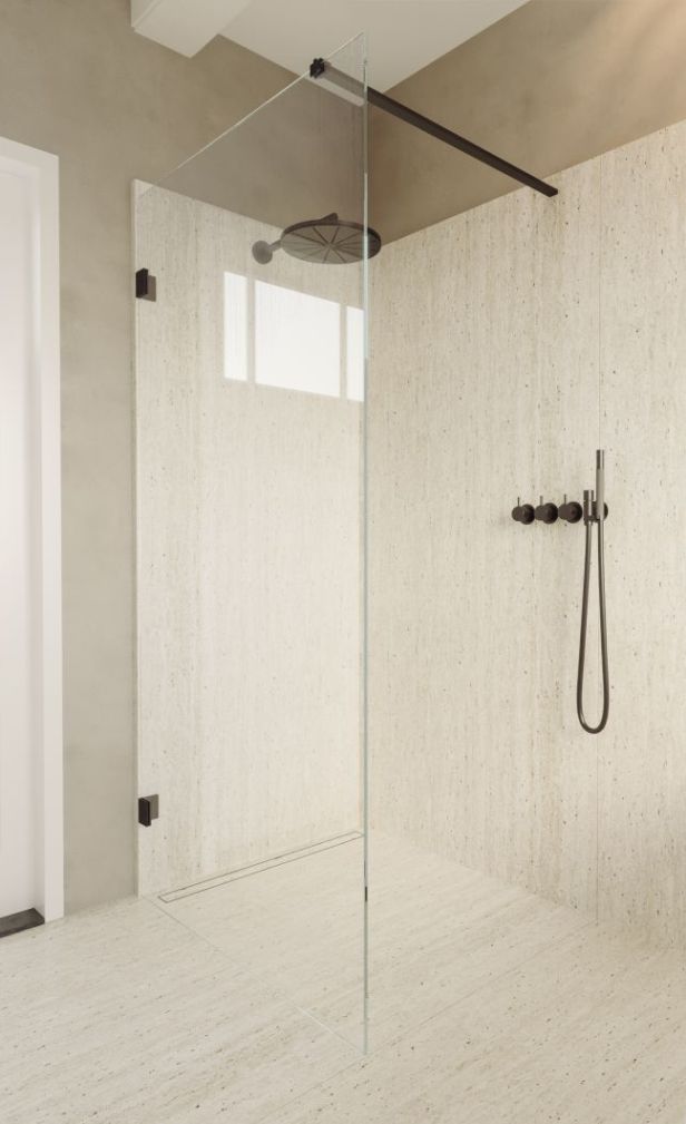 Riho Scandic sprchová zástěna walk-in 100 cm černá matný/průhledné sklo G001113121