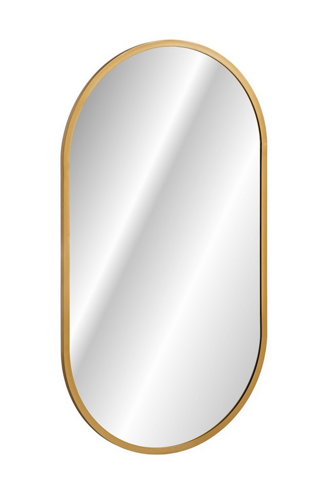 Comad Santa Fe Deep Blue zrcadlo 50x90 cm oválný s osvětlením zlatá LUSTROAPOLLO