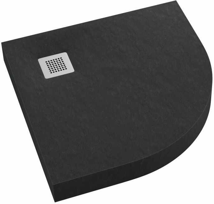 Schedpol New Horizons Black Stone půlkruhová sprchová vanička 90x90 cm černá 3.3304/C/ST-M2