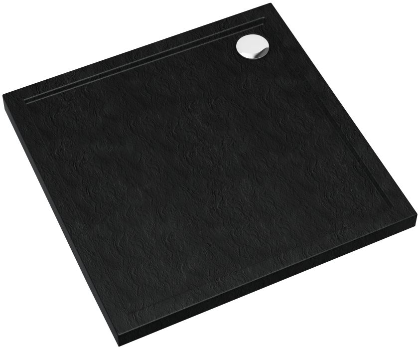 Schedpol Caspar New Black Stone čtvercová sprchová vanička x80 cm černá 3.2330/C/ST