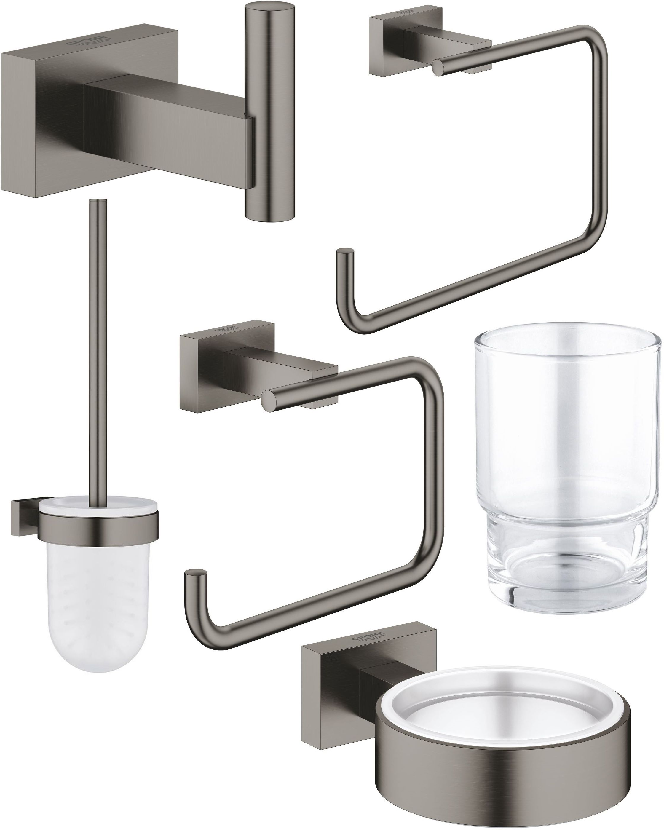 Sada záchodová štětka Grohe Essentials 40513AL1, věšák na ručník Grohe Essentials 40510AL1, 40507AL1, 40508AL1, 40511AL1, 40372001