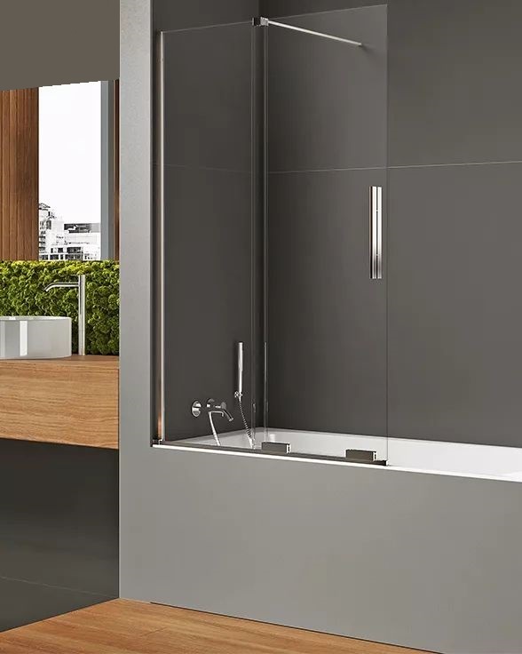 New Trendy Smart vanová zástěna 90 cm dvoudílný chrom lesk/čiré sklo EXK-4095