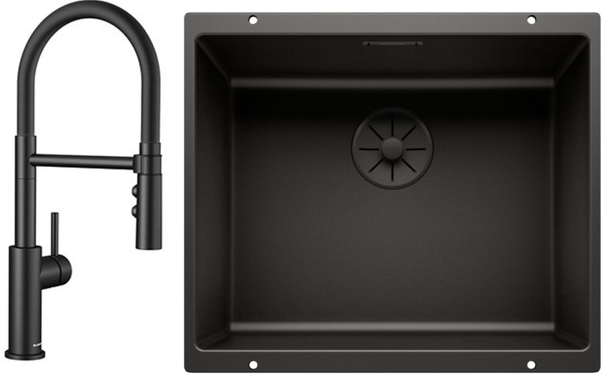 Set granitový dřez Blanco Subline 500-U 526340, kuchyňská baterie Blanco Catris-S 525793