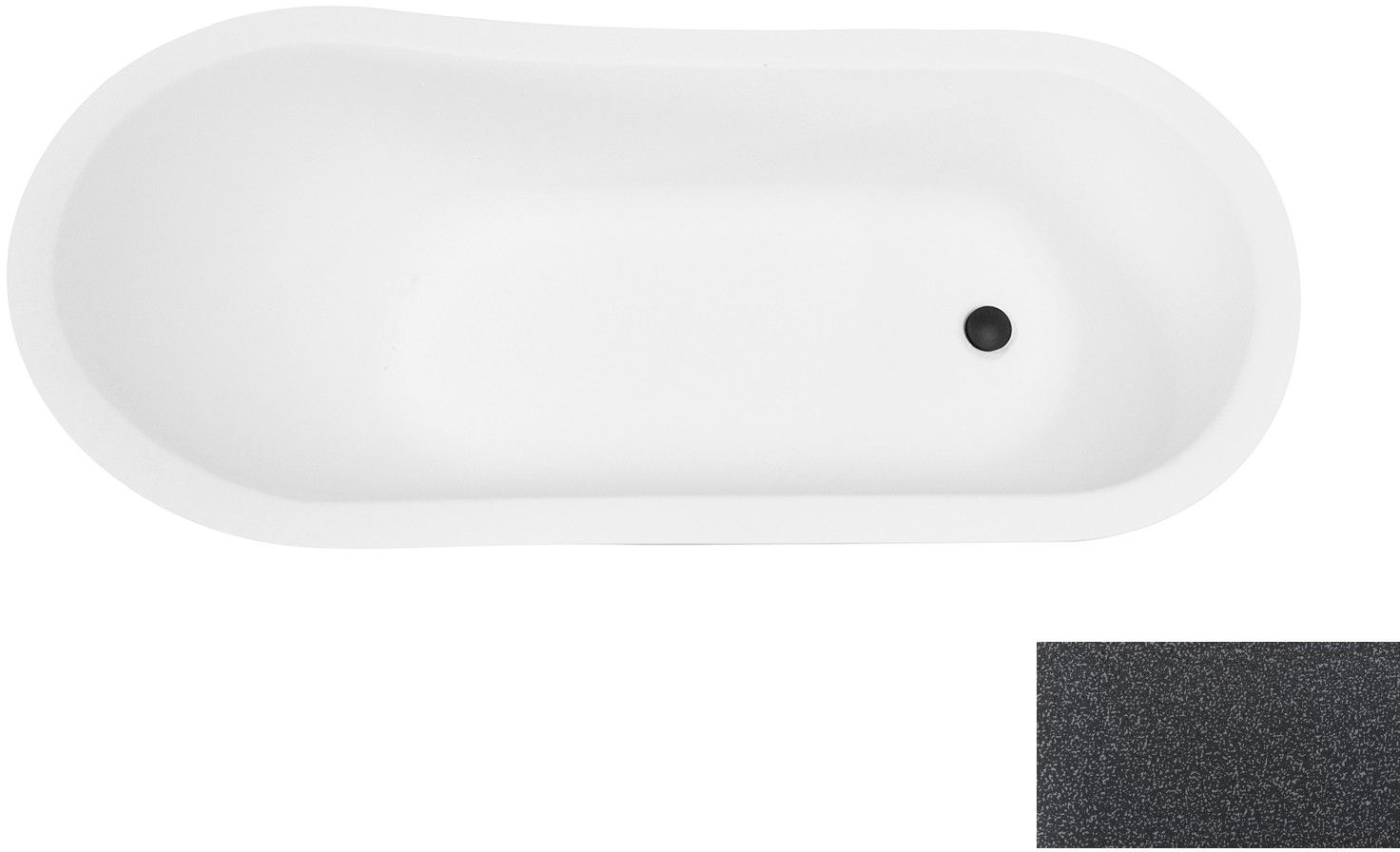 Besco Olaya volně stojící vana 157.5x68 cm oválná dvoubarevná #WAO-160-GGC