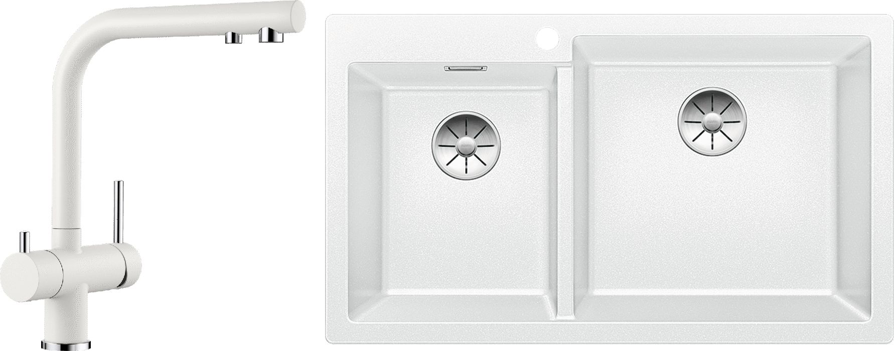 Sada granitový dřez Blanco Pleon 9 523061, kuchyňská baterie Blanco Fontas II 523134