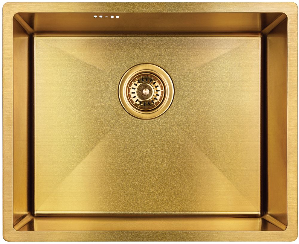 Laveo Marmara ocelový dřez se sifonem 54x44 cm zlatá SAMG10P