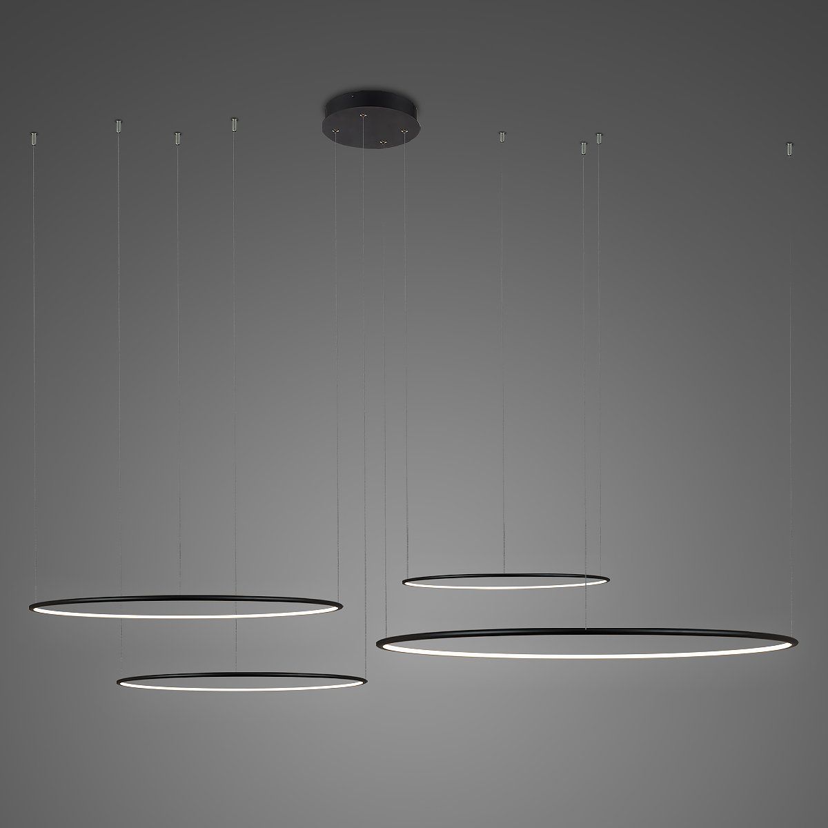 Altavola Design Ledowe Okręgi závěsné svítidlo 4x106 W černá LA084/CO4_100_in_3k_black