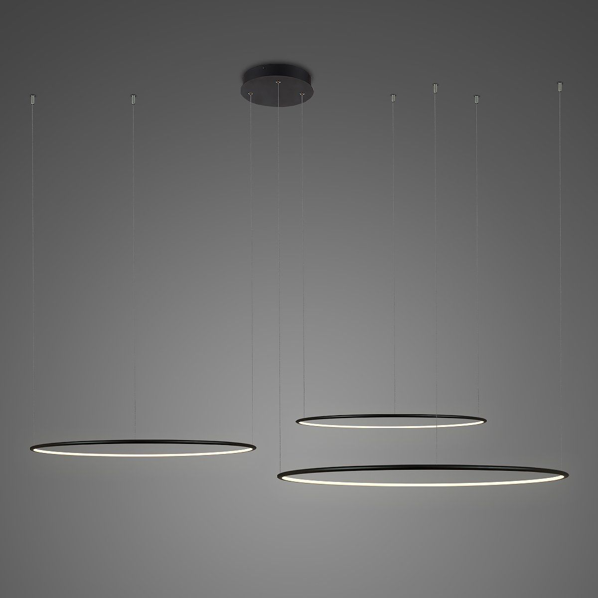 Altavola Design Ledowe Okręgi závěsné svítidlo 3x91 W černá LA075/CO3_100_in_4k_black_dimm