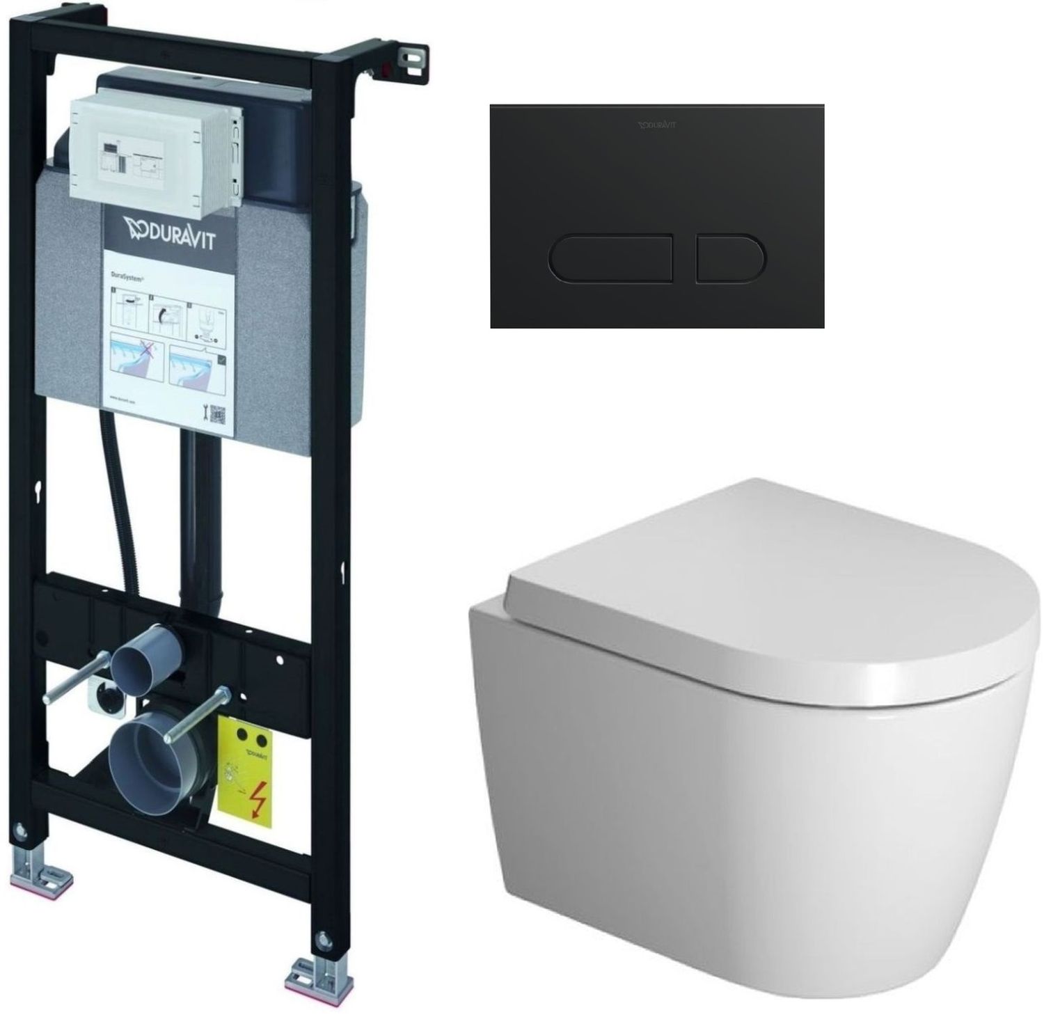 Sada záchodová mísa Duravit ME by Starck 2530092000, podomítkový WC modul Duravit DuraSystem WD1011000000, 0020190000, WD5001031000