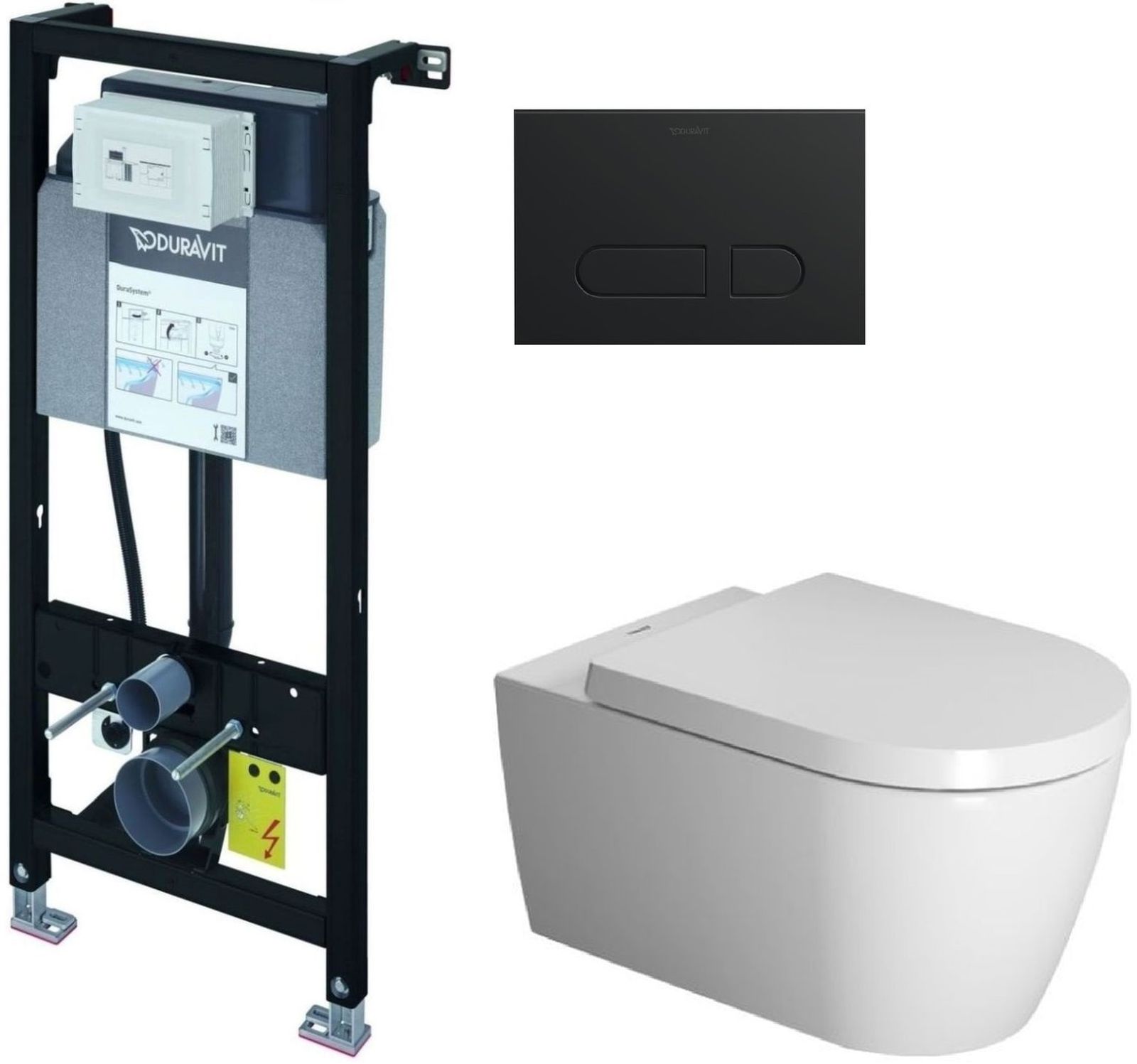 Sada záchodová mísa Duravit ME by Starck 2529092000, podomítkový WC modul Duravit DuraSystem WD1011000000, 0020090000, WD5001031000