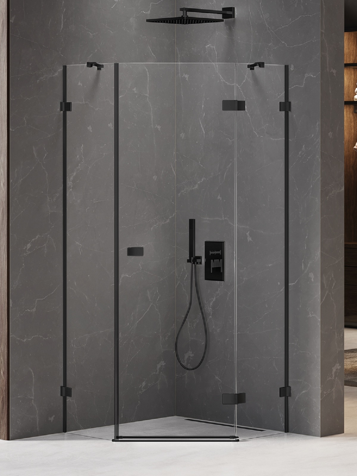 New Trendy Avexa Black sprchový kout 90x90 cm černá matný/průhledné sklo EXK-3876