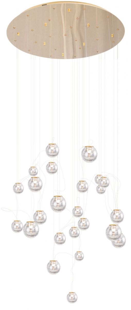 MaxLight Zoe závěsné svítidlo x1.5 W průhledná-zlatá P0387